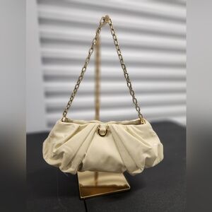 Elegant Cream Chain Wristlet